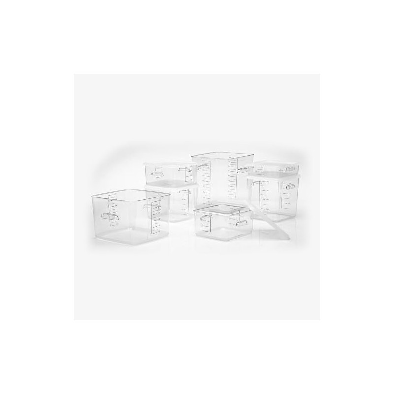 Rubbermaid Commercial contenedor Ahorra Espacio, Solo contenedor, Transparente