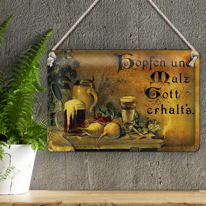 Vintage Blechschild | Hopfen und Malz | Gott erhalt's |