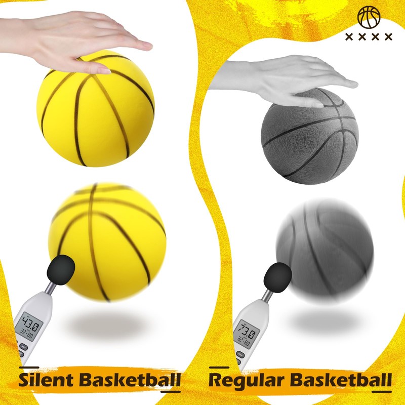 Silipull Silent Basketball and Hoop Set Soft Foam Indoor Basketball