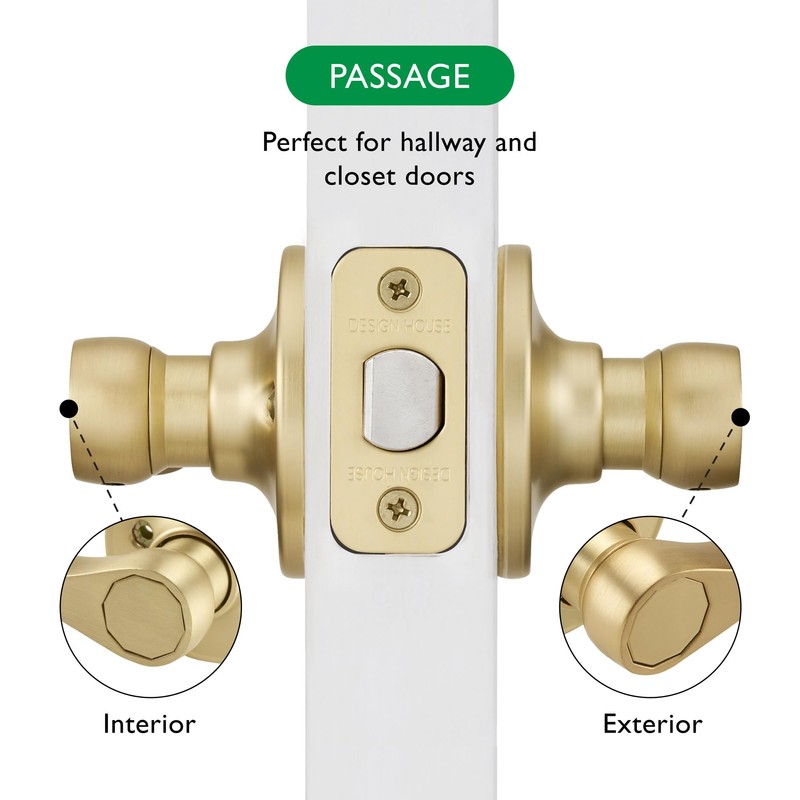 Design House Springdale Passage Hall Closet Interior Door Lever Handle