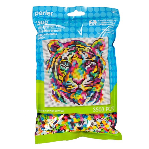 Perler Rainbow Tiger Pattern and Fuse Bead Kit, x 11'', 3503pc