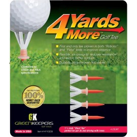 GreenKeepers 4 Yards More Golf Tees - Robot Tested Distance! - Red 1.75" - Plastic Golf Tees - 4 Tees, 1.75" Red