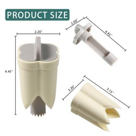 Pepper Corer, 2 in 1 Red Bell Pepper Seed Corer Remover Tool, Fruit & Vegetable Corers Quick Cave Tools for Jalapeno Cutter Deseeder, Off White, 1 P