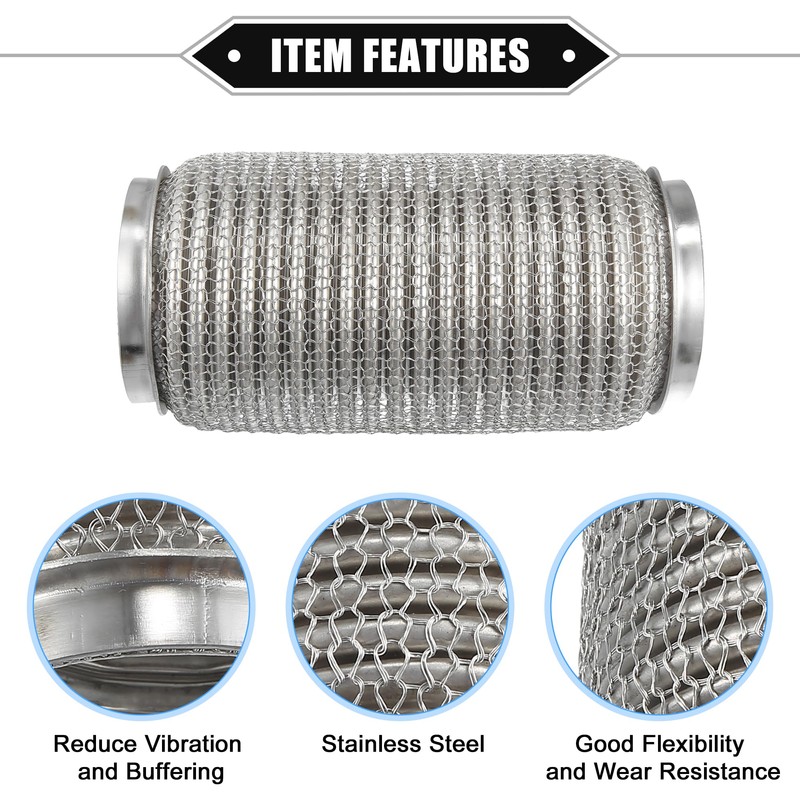X AUTOHAUX Car Exhaust Flexible Pipe, 76x203mm 2.99"x7.99" Exhaust Flex