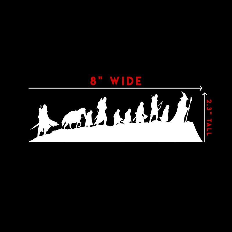 LOTR Caravan Fellowship Sticker Decal Notebook Car Laptop 8" x