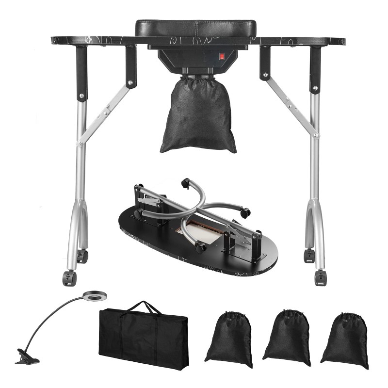 R&D Hardware Portable Manicure Table with Electric Dust Collector -