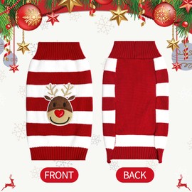 NACOCO Dog Reindeer Sweaters Dog Sweaters New Year Christmas Pet Clothes for Small Dog and Cat (Red, Medium)