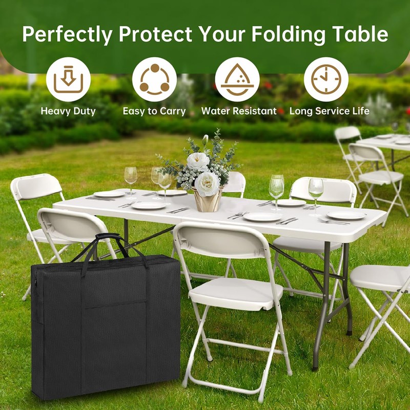 QYILUARE 6 Ft Folding Table Storage Bag-Water-Resistant Heavy Duty Large