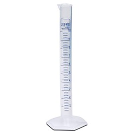 10ml Plastic Graduated Cylinder, Printed Graduations, Single Metric Scale, Polypropylene, Karter Scientific 237I1 (Case of 24)