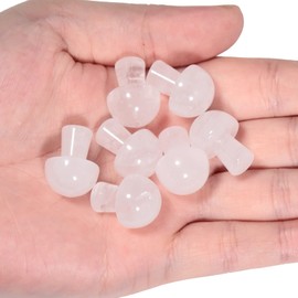 Loveliome 7Pcs Crystal Mushroom Sculpture Stone Statue Figurine, Hand Carved Gemstone Mushrooms Crafts Healing Chakra Decor, Rock Quartz