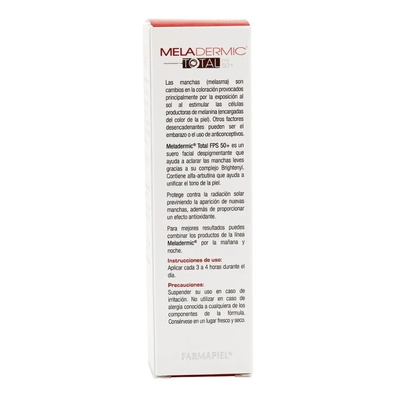 Suero Facial Aclarador Despigmentante Meladermic Fps 50+ 30g Todo Tipo
