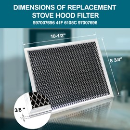 Omaeon 3 Pack Replacement for Broan Filter 97007696 Charcoal Filters S97007696 - for Nutone Range Vent Hood 10.5 x 8.75 Inches - Oven Vent Filter - Aluminum Mesh Filter Charcoal Combo