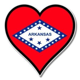 AK Wall Art Arkansas Flag Heart Car Laptop Phone Vinyl Sticker  - SELECT SIZE - (B) Regular: 5"