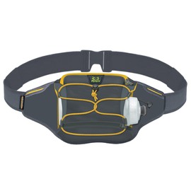 Amphipod Full-Tilt AirStretch Trail Off-Road Bottle Pack, Ergonomic Hydration & Storage for Trail, Road Runners & Walkers - Slate/Solar Yellow - OSFM