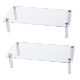 MY MIRONEY 2PCS Acrylic Display Stands Clear Display Shelf Cupcake Display Riser Makeup Holder for Decoration and Organizer(7.87" x 3.54" x 1.97")