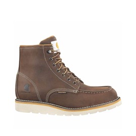 Carhartt Men's Waterproof 6" Moc Steel Toe Wedge Work Boot, Brown Oil Tanned - 9.5M