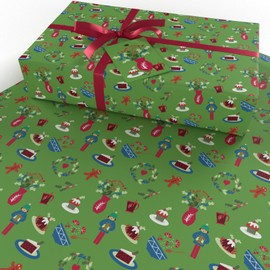 Luxury ECO Xmas Gift Wrap - 6 sheets/tags - Christmas Green Bundle (Hygge, Seeds & Cosy) - Recycled & Recyclable Wrapping Paper - Re-wrapped
