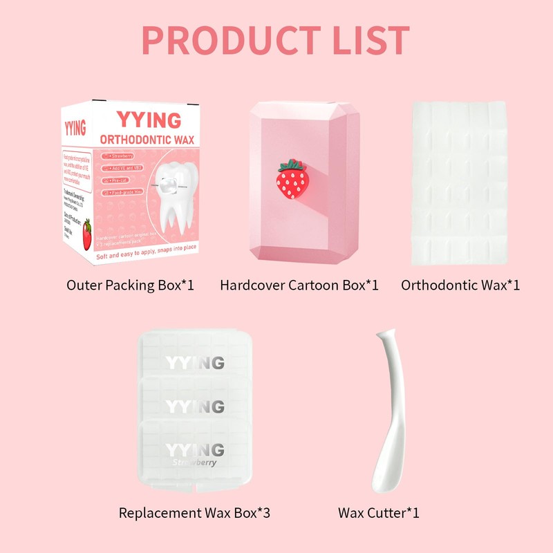YYING 1+3 Pack Orthodontic Wax for Braces Aligners 120 Precut