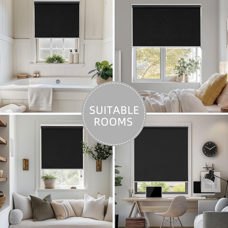 ChrisDowa Blackout Roller Shade Cordless Blinds for Indoor Windows Total