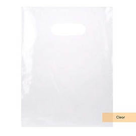 ClearBags LDPE Solid Handle Bag | 100 Bags | Blue | Size 9 in x 12 in | Merchandise Bag with Die Cut Handles Tear Resistant Strength | Perfect for Trade Shows, Retail, and More