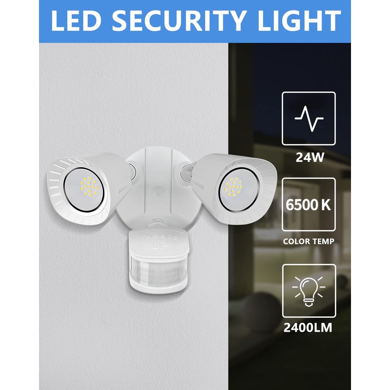 UFOND LED Security Lights Outdoor Motion Sensor Light，2400 Lumen All