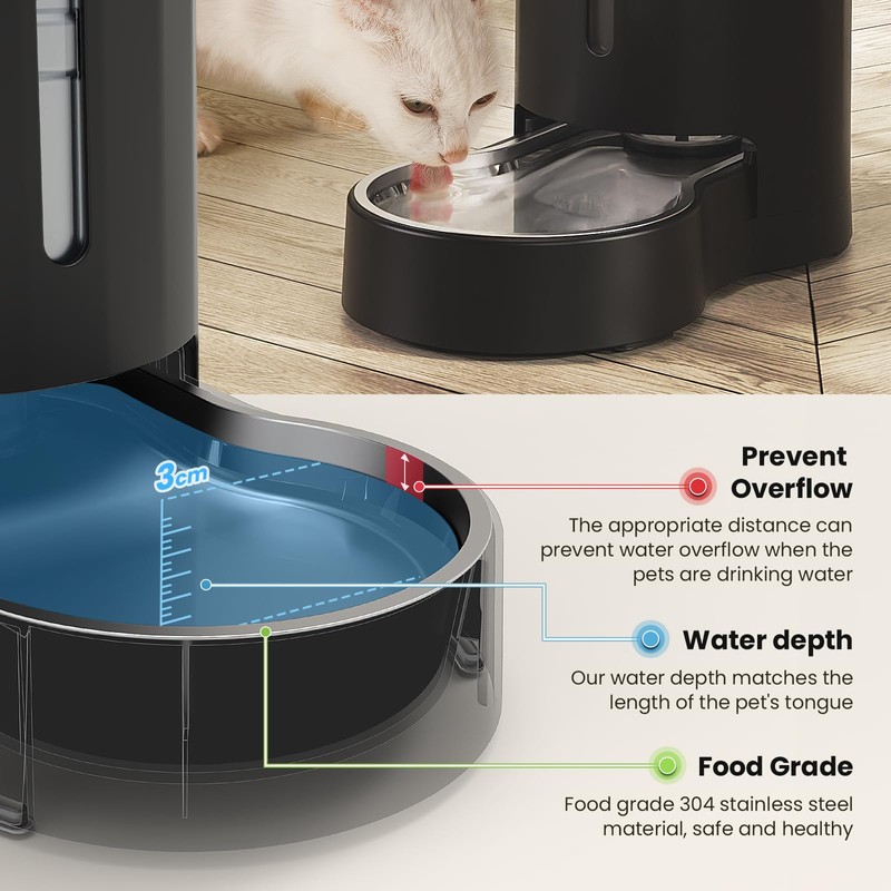 CZPET Automatic Dog and Cat Water Dispenser with Stainless Steel