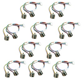 Abovehill 10 pair 8mm Micro Stepper Motor 2-Phase 4-Wire DC 5-6V with Connection line +gear