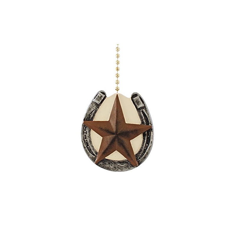 Horseshoe with Barn Texas Star Primitive Design Ceiling Fan Pull