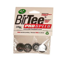 BirTee Pro Golf Tees - Size #1 (1/4") Individual Size Pack - 4 Tees Per Pack. Winter/Mat/Simulator Tees (Black), Black