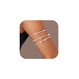 Jovono Rhinestone Arm Cuff Layered Arm Bracelet Crystal Upper Armband Open Cuff Dainty Arm Jewelry For Women(1Pcs) (Gold)