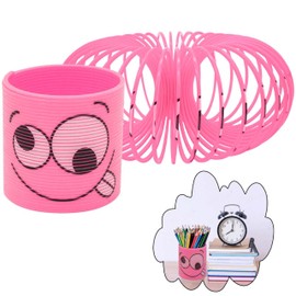 HOVUK Magic Spring Toy for Kids 6.5cm - Vibrant Colors, Stress Relief, Fidget Coil, Expandable Bouncing Slinky, Party Bag Fillers, Stocking Stuffers, Fun Sensory Toy, Pink