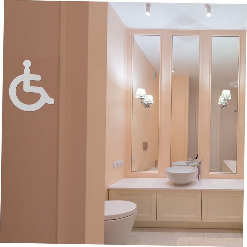 GRIRIW Wall Sticker Disabled Wheelchair Restroom Sign Elegant Design for