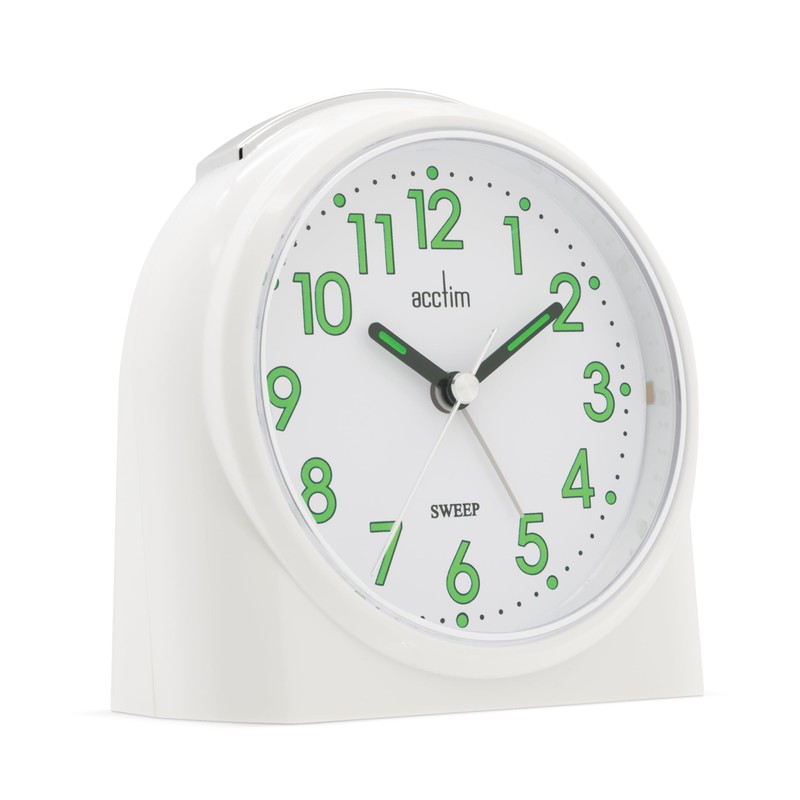 Bentima by Acctim 14702 Sweeper One Non-Tick Alarm Clock, White