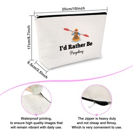 Kayak Gift for Women Makeup Bag for Kayaking Lover Kayaker Gift Outdoor Adventure Gift for Kayaker Friends Travel Cosmetic Bag Birthday Christmas Gift for Kayak Canoe Lover Zipper Travel Pouch