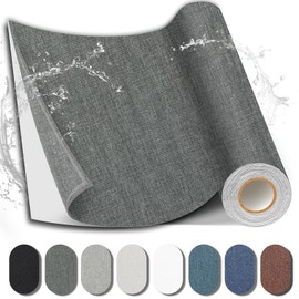 Shagoom Fabric Repair Patch, Fabric Large Repair Tape, Self-Adhesive Patches for Furniture, Sofa, Car Interior, Shoes, Hand Bag, Clothing (Dark Grey, 3.5X79 Inch)