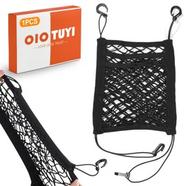 OioTuyi 3 Tier Car Seat Organizer Dog Boot Back Seat Separation Net Pet Cargo Tissue Holder Driver Storage