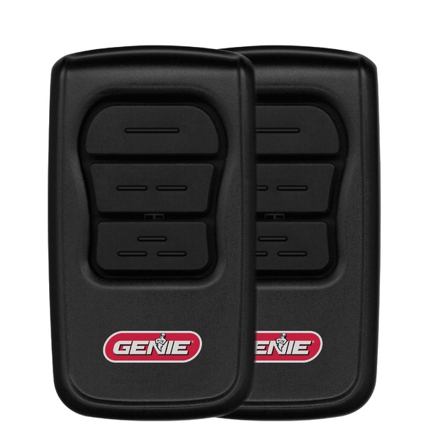 GenieMaster 3-Button Garage Door Opener Remotes (2 Pack) - Each Remote with Genie Garage Door Openers Since 1993 with Intellicode Technology and/or 9/12 Dipswitches - Model GM3T-R , Black