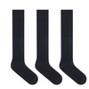 Y2Y2 3 Pairs Men's Knee-High Dress Socks/Black x3 / Shoe