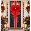 Large Christmas Door Bow with Long Ribbon – Oversized Red