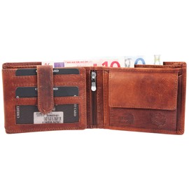 LEONARDO VERRELLI 3000356 Men's Genuine Leather Wallet RFID Protection 12.5 x 9.5 x 2.5 cm, brown, Classic