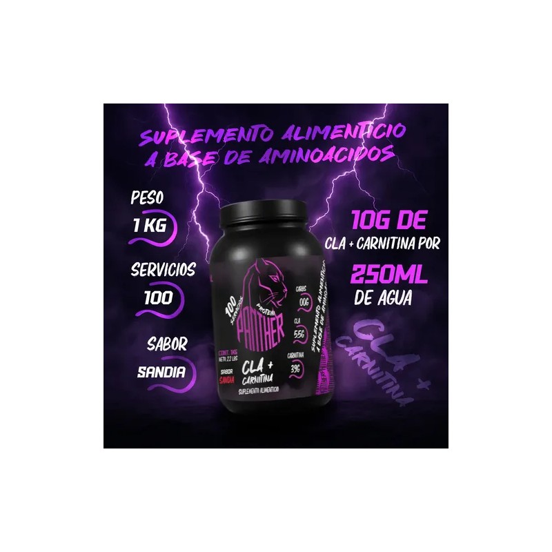Suplemento Cla + Carnitina 1kg En Polvo Panther Protein