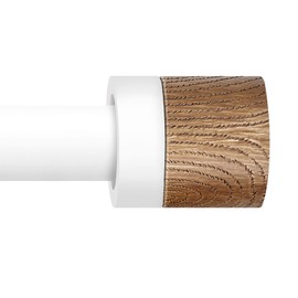 White Curtain Rods for Windows 72 to 144 Inches(6-12ft),1 inch Adjustable Window Curtain Rods with Imitation Wood Grain Finials,Heavy Duty Decorative Drapery Rod for Bedroom,Kitchen and patio