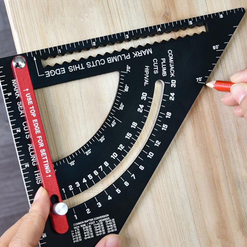 7 inch Carpenter, 80° Angle Adjustable Angle Triangle Ruler with