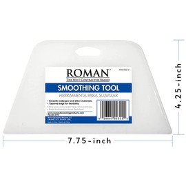 ROMAN’s Wallpaper Smoothing Tool for Home Improvement, Wallpaper Smoother for Installation, 7.75-Inch Wide, Plastic, White