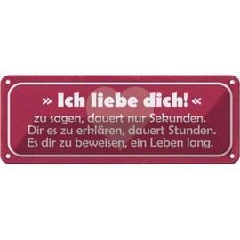 vianmo Tin Sign 27 x 10 cm Ich Liebe Dich Zu Sagen Dauert Decorative Gift Metal Sign