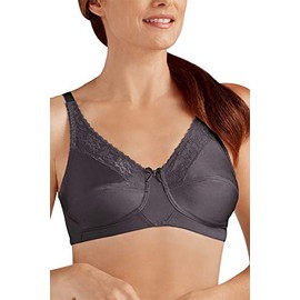 Amoena Women's Nancy Wire-Free Pocketed Mastectomy Bra ,Dark Grey, 46C
