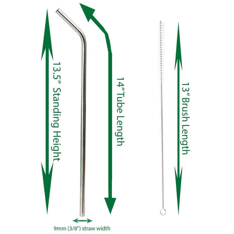 4 JUMBO 14" Stainless Steel 100 oz Straw + 4