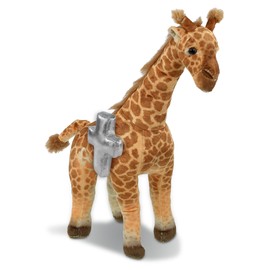 DolliBu Giraffe Stuffed Animal with Silver Cross and Personalization - Religious Plush Baptism Gifts for Boys and Girls, Dedication Christening Gifts Plush Prayer Toy Healing Teddy Bear - 15 Inches