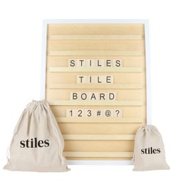 23"x17" Tile Letter Board Sign Set - School Message Board With 120 Letter and Number Tiles for Students and Teachers - Changeable Teaching Announcement Board by Stiles, Natural