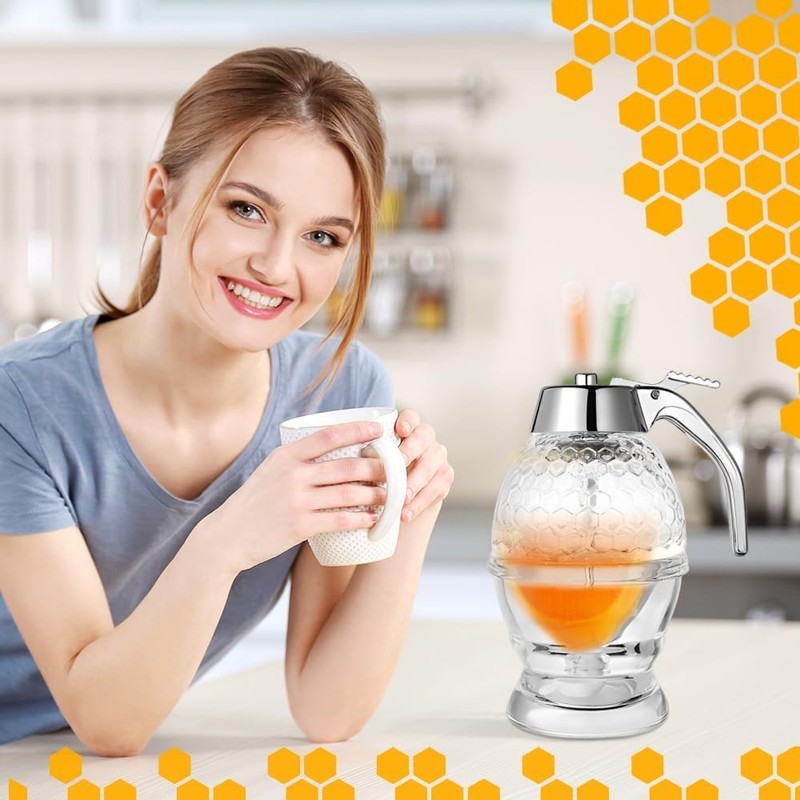 Honey Seasoning Bottle Honey Container Syrup Juice Dispenser Sealed Jar